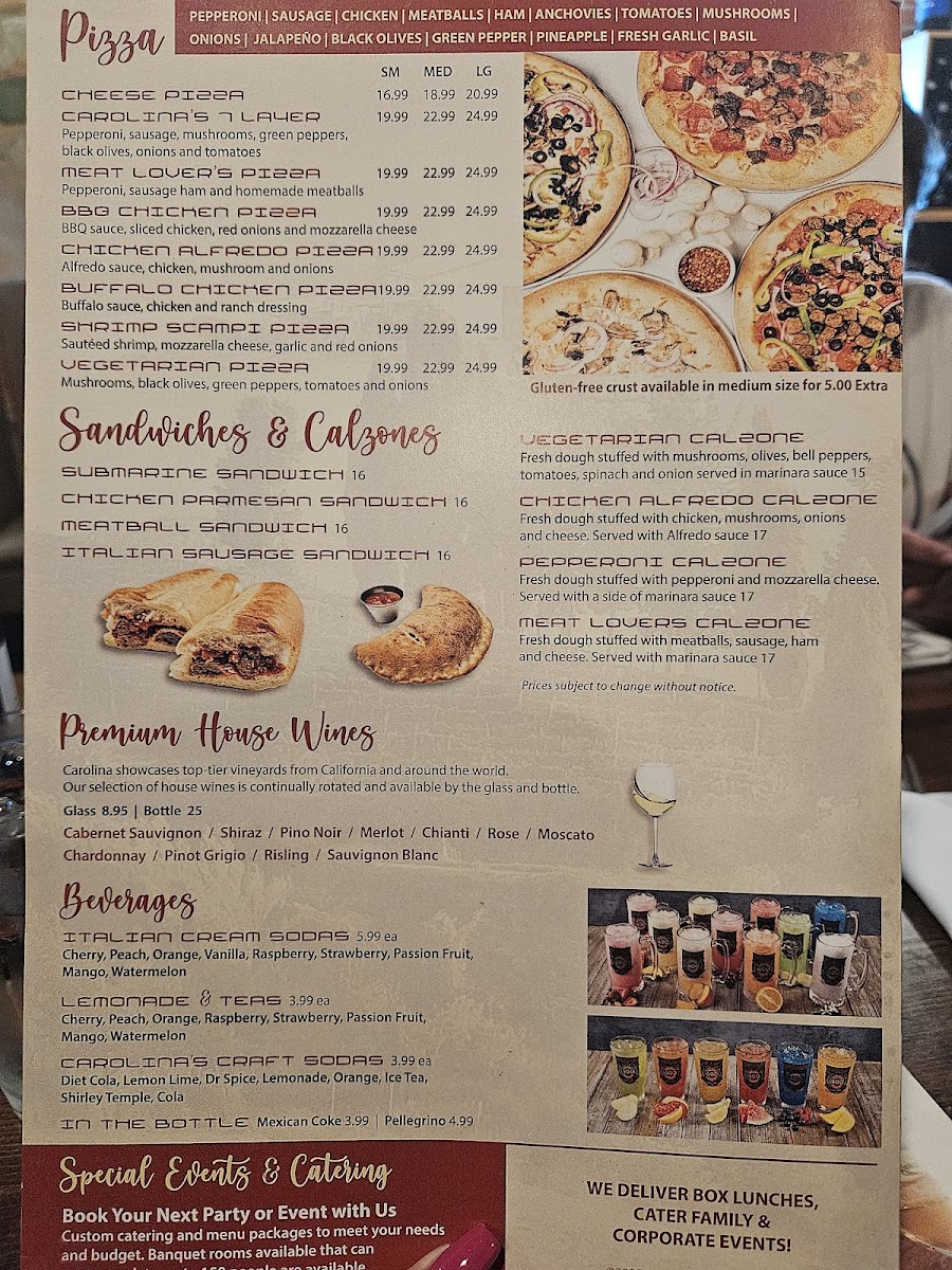 Carolina's Italian Restaurant Menu - Image 3